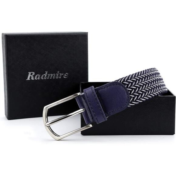 Braided Canvas Woven Elastic StretchBelts for Men/Women/Junior with Multicolored - Picture 7 of 8